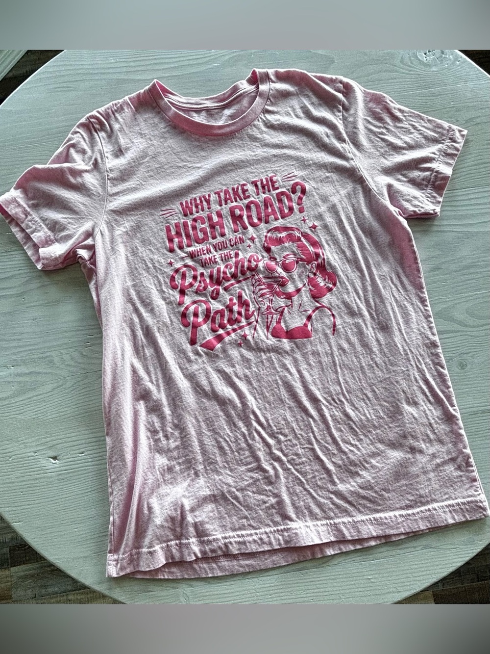 Pink Graphic Tee (No Tag Fits Medium)